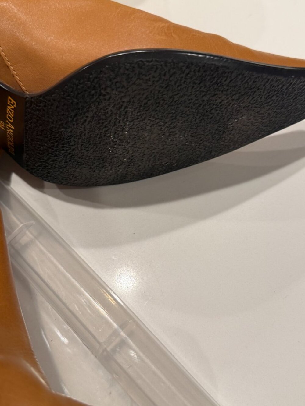 Enzo Angiolini Cognac color heel boots. - Picture 5 of 5